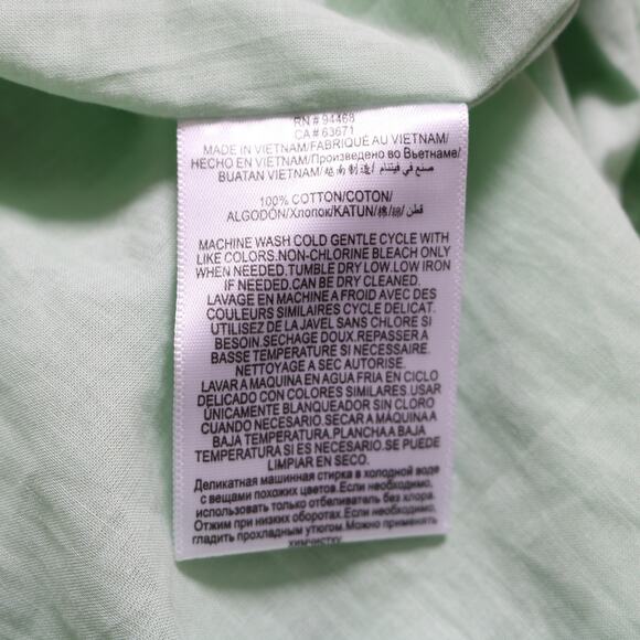 BCBGeneration Eyelet Halter Mini Dress Mint Green Puff Sleeve Cotton Size 0 - Picture 8 of 11